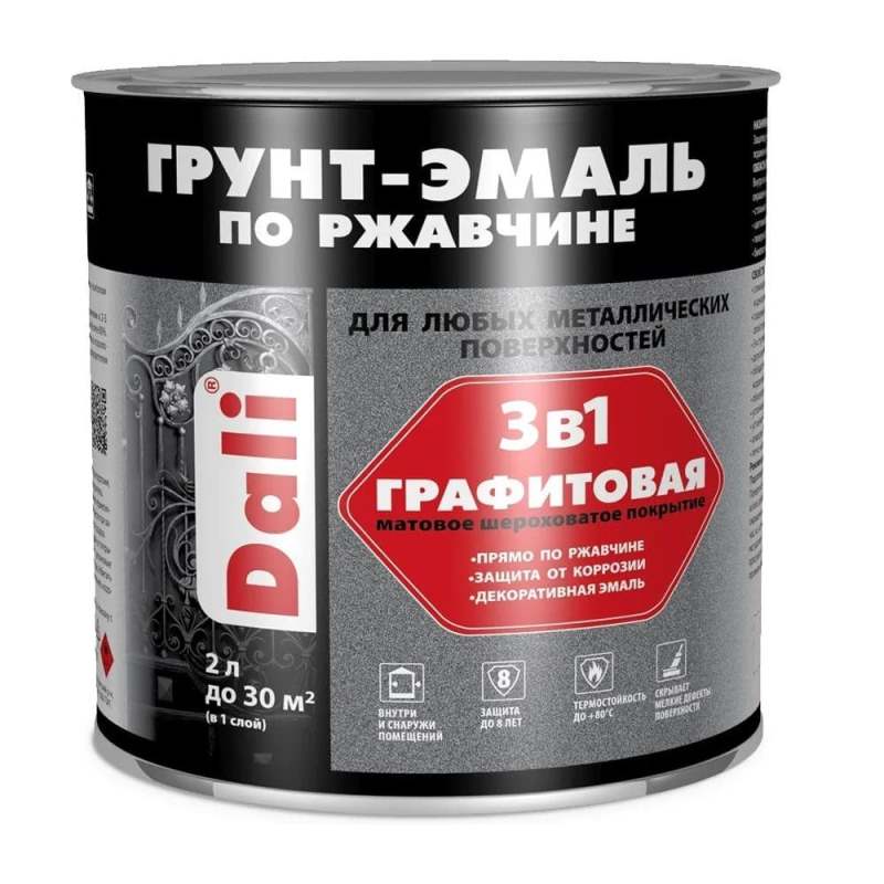 Грунт-эмаль по ржавчине Dali 20668 2л (графитовая, темная медь)