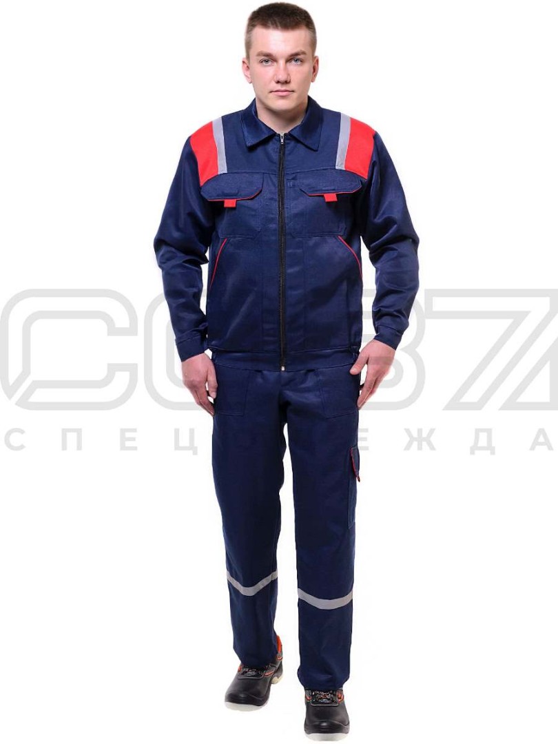 Костюм рабочий Спецодежда 37 Авангард СОЛКОМ00016 (ткань смесовая, куртка, полукомбинезон, размер 48-50, рост 182-187)