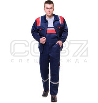 Костюм рабочий Спецодежда 37 Авангард СОЛКОМ00016 (ткань смесовая, куртка, полукомбинезон, размер 48-50, рост 182-187)