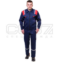 Костюм рабочий Спецодежда 37 Авангард СОЛКОМ00016 (ткань смесовая, куртка, полукомбинезон, размер 52-54, рост 182-188)