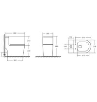 Монолитный унитаз Eva Gold SM5003 (безободковый, сиденье дюропласт, с гофрой и подводкой)