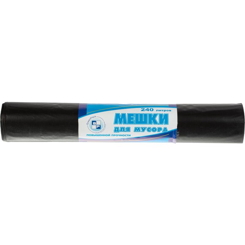 Мешки для мусора Мега для Дома и Сада ПВД 80мкм 240л (черные)