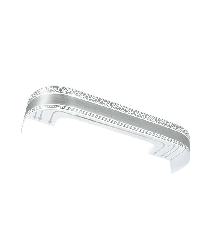 Карниз для штор Legrand Монарх 320 см (3-х рядный, с поворотами, белый, хром)