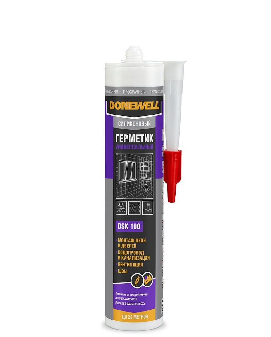 Герметик силиконовый универсальный Donewell DSSIL260U-0 260мл (прозрачный)