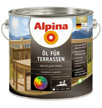 Масло для террас Alpina Oel fuer Terrassen 537874 2,5л (прозрачное, колеруемое)