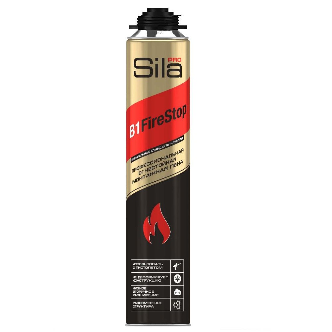 Пена монтажная Sila Pro B1 Firestop SPFR45 750мл (огнестойкая)