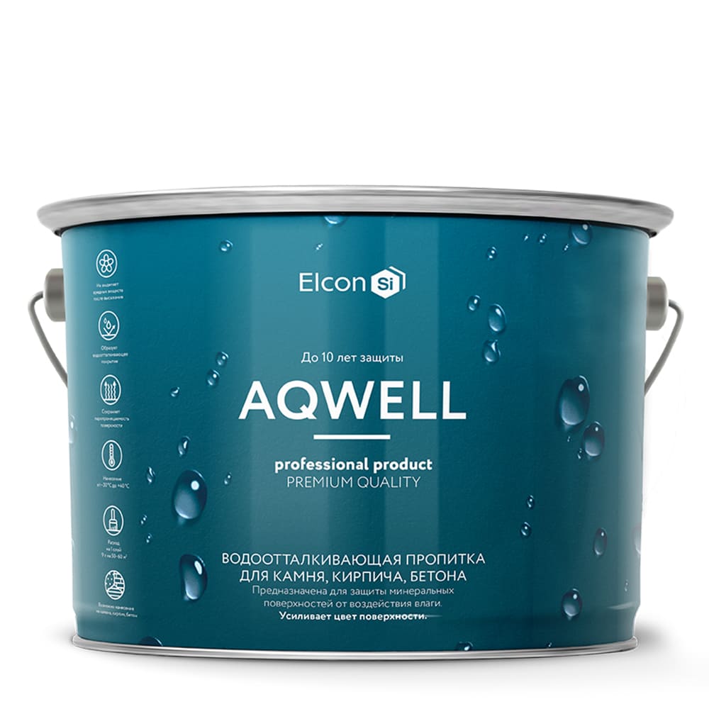 Пропитка водоотталкивающая для камня Elcon Aqwell 2л (силиконовая, гидрофобизатор, с эффектом мокрого камня)