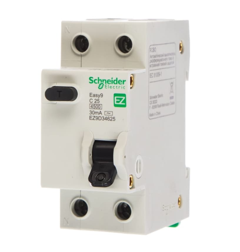 Дифференциальный автомат Schneider Electric Easy 9 EZ9D34625 25А 30мА 4,5кА C АС 1P+N