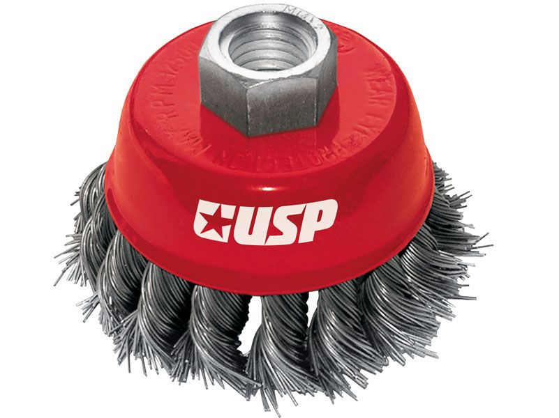 Корщетка-чашка USP 39469 125мм (витая, с наклоном, гайка М14)