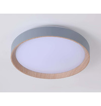 Светильник потолочный Ambrella light FZ1320 GR/LWD IP20 41Вт 390х390х70 мм (пульт, серый, светлое дерево)