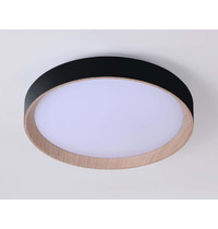 Светильник потолочный Ambrella light FZ1324 BK/LWD IP20 41Вт 390х390х70 мм (пульт, черный, светлое дерево)