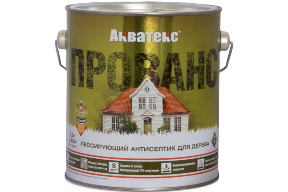 Антисептик для дерева лессирующий Акватекс Прованс 2,5л (калужница)