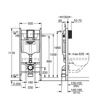 Системма инсталляции Grohe Rapid SL 38840000/3855800/38732000 (с панелью смыва)