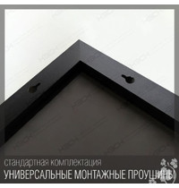 Зеркало КЗСК 855 120х50 см (с фацетом, на черном алюминиевом профиле)