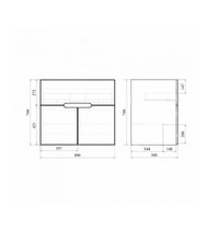Тумба напольная Mirsant Soho Quadro 80 Light 73636 (со столешницей Callacatta 80, белый мрамор)