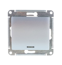 Выключатель Schneider Electric Glossa SE GSL000313 1063734 10А IP20 (1-клавишный, с подсветкой, алюминий, схема 1а)