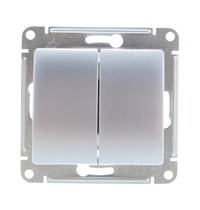 Выключатель Schneider Electric Glossa SE GSL000351 1063751 10А IP20 (2-клавишный, алюминий, схема 5)