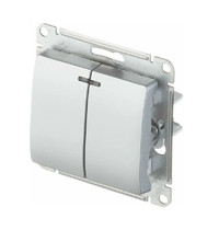 Выключатель Schneider Electric Glossa SE GSL000353 1063752 10А IP20 (2-клавишный, с подсветкой, алюминий, схема 5а)
