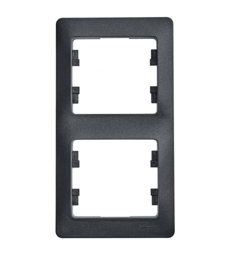 Рамка для розетки Schneider Electric Glossa SE GSL000706 400482 (2-местная, вертикальная, антрацит)