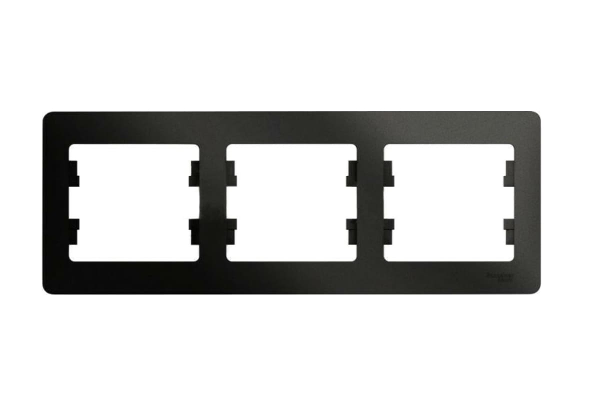 Рамка для розетки Schneider Electric Glossa SE GSL000703 400479 (3-местная, горизонтальная, антрацит)