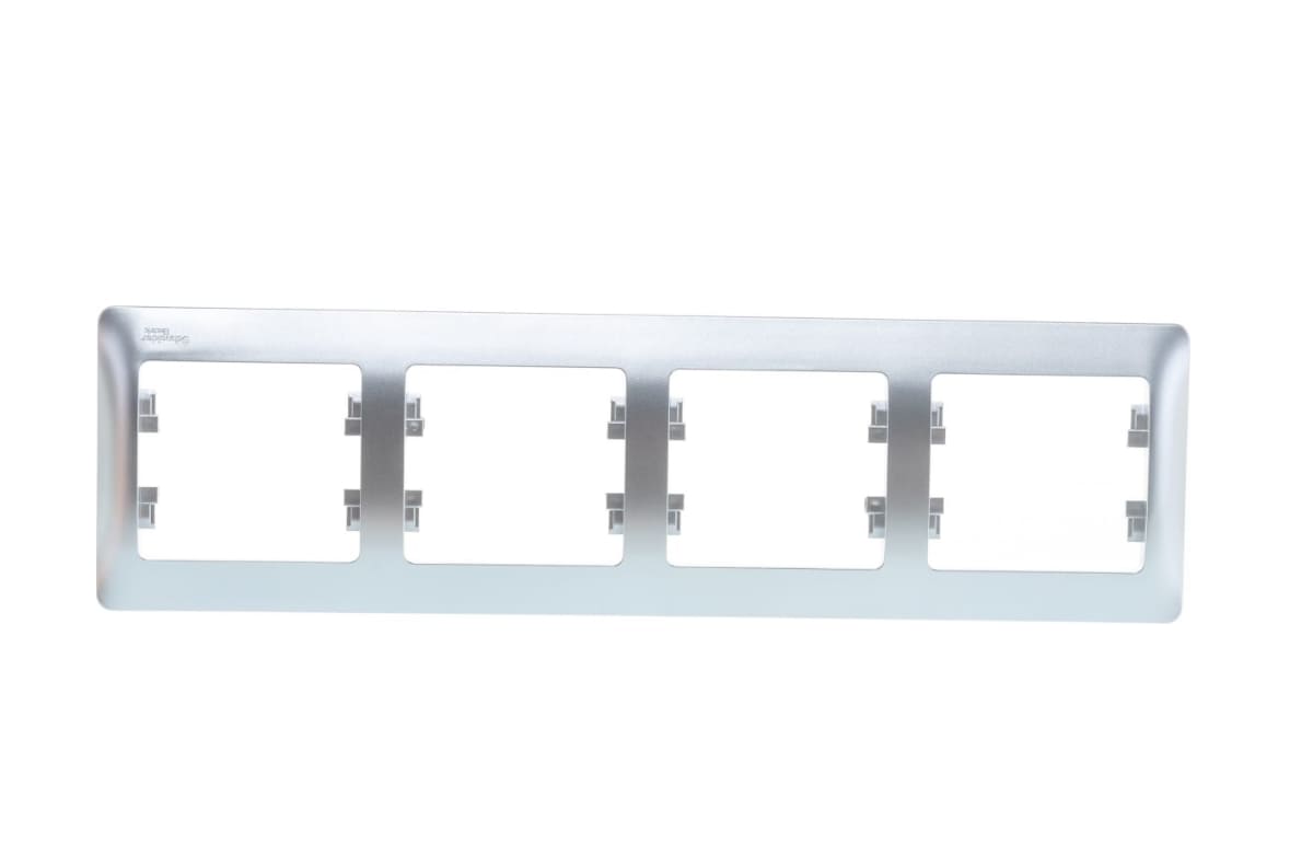 Рамка для розетки Schneider Electric Glossa SEGSL000304 1063726 (4-местная, горизонтальная, алюминий)