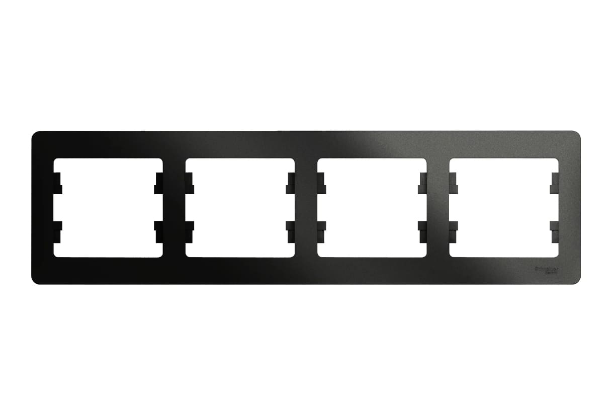 Рамка для розетки Schneider Electric Glossa SE GSL000704 400480 (4-местная, горизонтальная, антрацит)