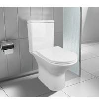 Унитаз напольный Azario Fretta new AZ-1223B безободковый c бачком и сиденьем микролиф, полипропилен. 615*370*790мм