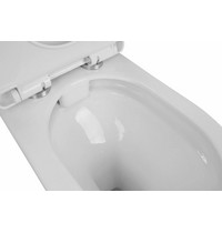 Унитаз напольный Azario Fretta new AZ-1223B безободковый c бачком и сиденьем микролиф, полипропилен. 615*370*790мм