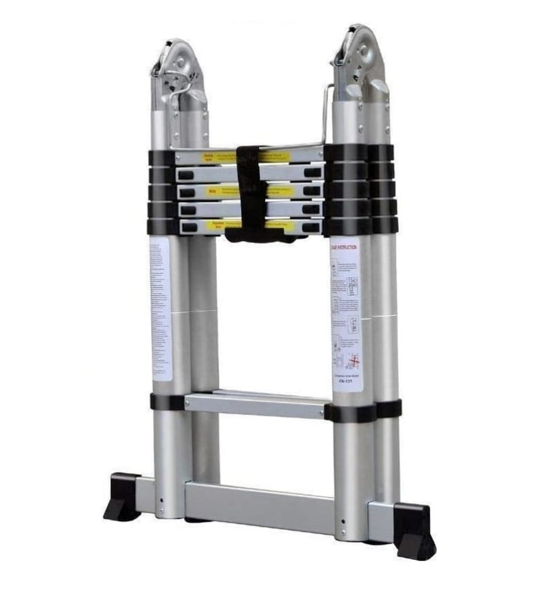 Лестница телескопическая Alumet DTLH 1.9 218277 (двухсторонняя, алюминиевая, с шарниром, 6 ступеней)