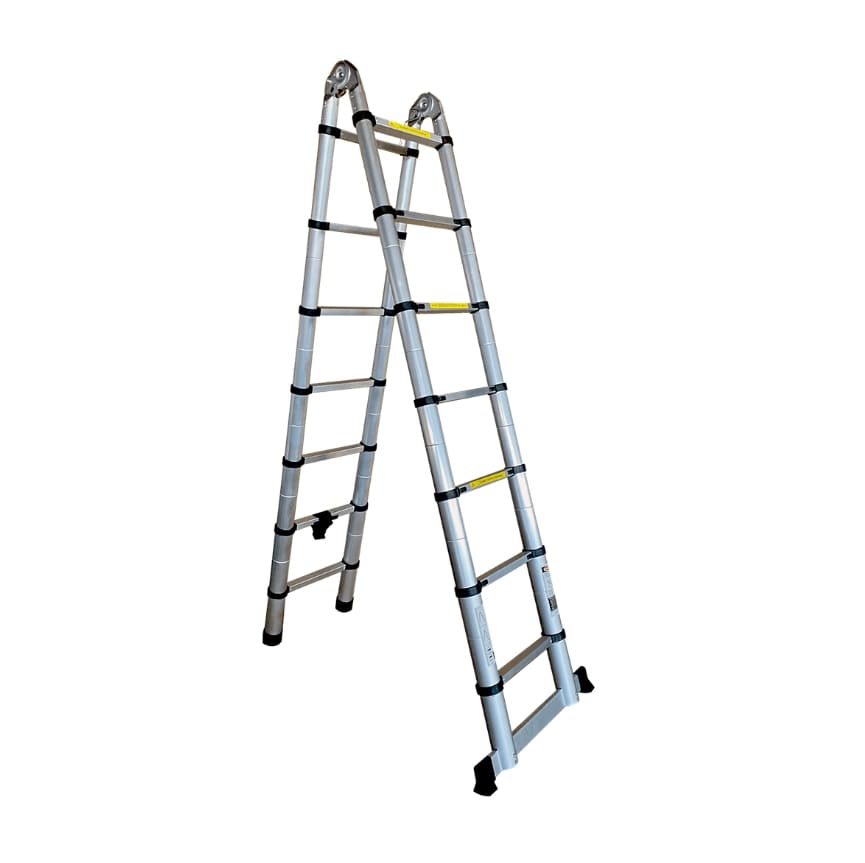 Лестница телескопическая Alumet DTLH 2.2 218278 (двухсторонняя, алюминиевая, с шарниром, 7 ступеней)