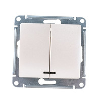 Выключатель Schneider Electric Glossa GSL000653 10A IP20 10AX (2-клавишный, схема 5а, с подстветкой, перламутр)