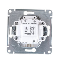 Выключатель Schneider Electric Glossa GSL000653 10A IP20 10AX (2-клавишный, схема 5а, с подстветкой, перламутр)