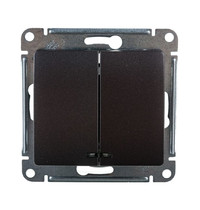 Выключатель Schneider Electric Glossa GSL001353 10A IP20 10AX (2-клавишный, с подстветкой, графит)