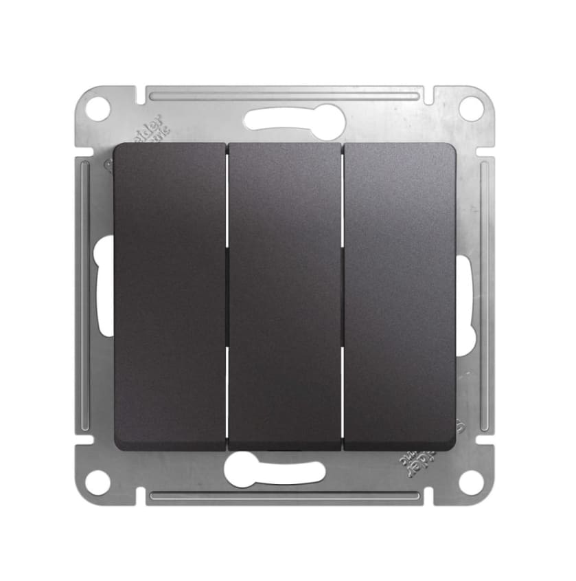 Выключатель Schneider Electric Glossa GSL001331 10A IP20 10AX (3-клавишный, схема 3, графит)